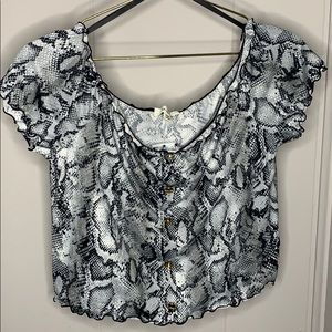 Snake print crop top
